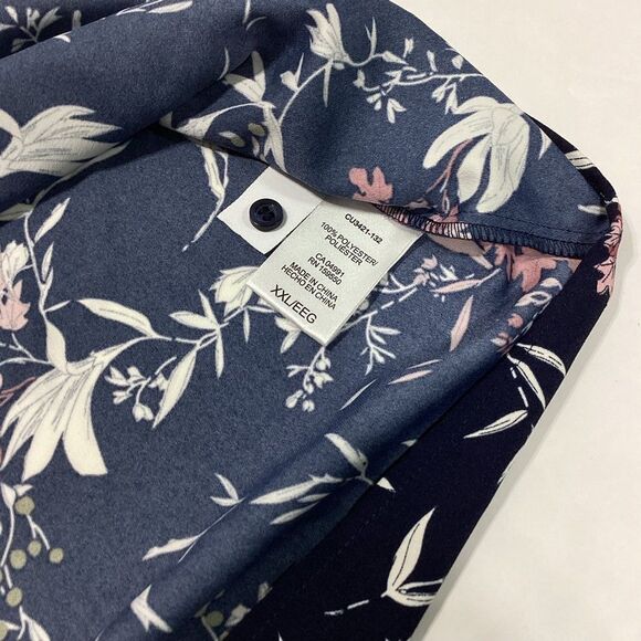 Hilary Radley Floral Blouse Tunic Blue XXL NWT - Picture 6 of 10